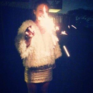 Topshop metallic geometric mini skirt